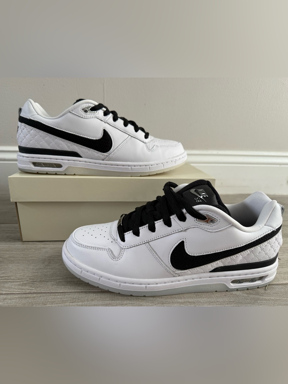 Men's Nike SB Zoom Air Paul Rodriguez 1 HQ6828-100 White Black Clear Sz 12 Used